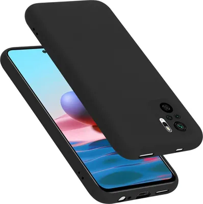 Produktbild von Cadorabo Schutzhülle für Xiaomi RedMi NOTE 10 4G / RedMi NOTE 10S Hülle in Schwarz Handyhülle Case Cover TPU Etui