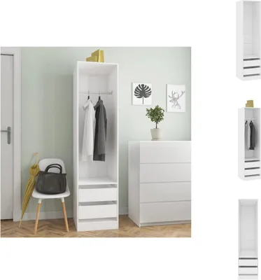 Produktbild von vidaXL Kleiderschrank mit Schubladen Weiß 50x50x200 cm Holzwerkstoff -  Kleiderschränke