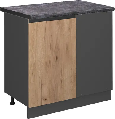 Image de Meuble d'angle Vicco R-Line Chêne de force doré 86cm J-Shape, PT Anthracite, Model 45701