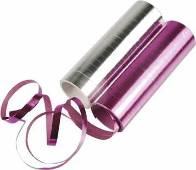 Produktbild von 2 Luftschlangen 4 m pink/silber "Metallic"