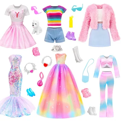 Immagine prodotto di Set di abbigliamento, scarpe e accessori per bambole