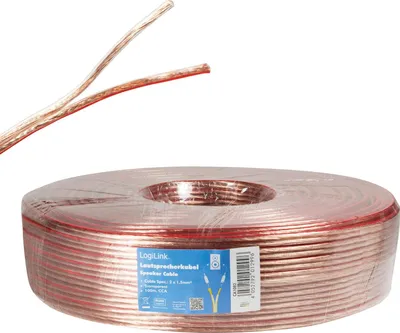Produktbild von Logilink Lautsprecherkabel, 2x1.50 mm2, 100 m transparent