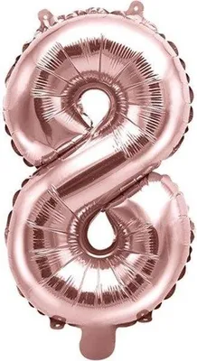 Produktbild von Folienballon Zahl "8" 35cm Roségold 1 Stk.