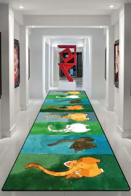 Image de Conceptum Hypnose, Gatto- Gatto CarinoCHL, Multicolore, Tapis à poils courts, 80 x 150 cm, 100% POLYESTER