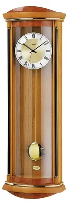 Produktbild von AMS F5080-9 Pendel-Funkwanduhr mit Kirschbaum-Massivholz und Wurzelholz-Pianofinish