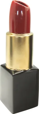 Image de Gilde Vase, Lippenstift, "Milano", Keramik, rot, schwarz, goldfarben, VE 2, L. 8 cm, B. 8 cm, H. 30.5 cm 47243 4063387472439