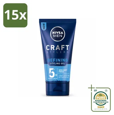 Imagen del producto de 15 unidades de gel de peinado NIVEA MEN, acabado mate, 150 ml, pack ahorro