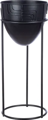 Produktbild von GILDE Übertopf Labyrinth, schwarz H.57 cm