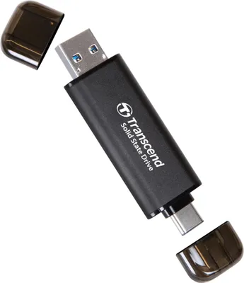 Produktbild von Transcend TS2TESD310C, 2 TB, USB Typ-A auf USB Typ-C, 3.2 Gen 2 (3.1 Gen 2), 1050 MB/s, Schwarz