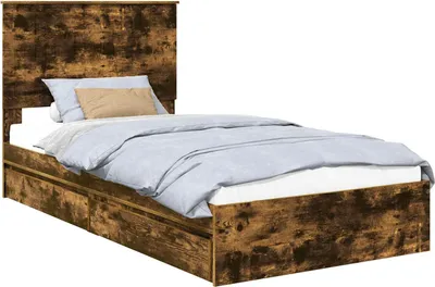 Obrázek produktu pro Postel s úložným prostorem s čelo Kouřový dub 100 x 200 cm