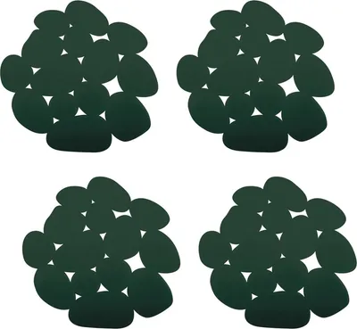 Immagine prodotto di MSV tappetino per doccia tappetino per vasca da bagno inserto antiscivolo "ciottolo" - 4 pezzi - antibatterico antiscivolo con ventose - verde scuro - circa 13 x 11 cm