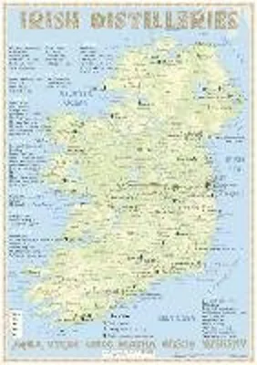 Obrázek produktu pro Whiskey Distilleries Ireland - plakát 42x60cm Standard Edition: Mapa irských palíren whiskey