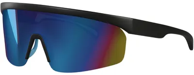 Produktbild von Uni Sonnenbrille 80er Fahrradbrille Sport Brille Retro verspiegelt Black Blue