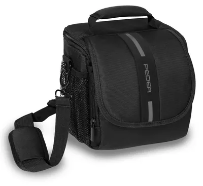 Produktbild von PEDEA 65060306, Kompaktes Gehäuse, Jede Marke, Canon EOS M3 Canon EOS 6D / 7D Canon EOS 30D / 50D / 60D Canon EOS 70D / 77D / 80D Canon EOS 100D..., Schultergurt, Schwarz, Grau