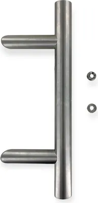 Produktbild von Stoßgriff Edelstahl schräge Stützen 45° inkl. Befestigung 350 mm / 210 mm