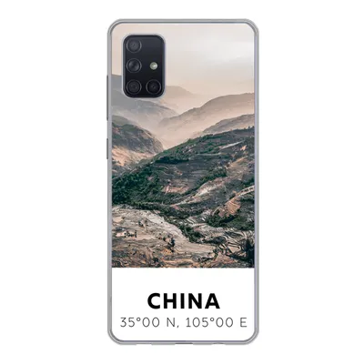 Produktbild von MuchoWow® Handyhülle Schutzhülle Hülle für Samsung Galaxy A71 China - Berge - Asien - Sommer Silikon Softcase Handy Hülle - Kartenbesitzer