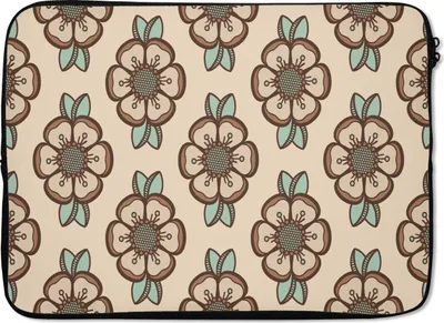 Produktbild von MuchoWow® Laptop Hülle 13 Zoll Retro - Blumen - Design Laptoptasche - Laptophülle - Sleeve - Rundumschutz