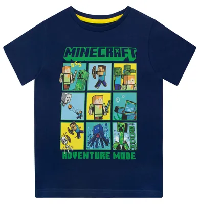 Produktbild von Minecraft Jungen Creeper and Steve T-Shirt Blau 104