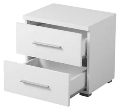 Produktbild von Dmora Nachttisch Colliano 45x34x43h cm Weiß, ein Regal, 2 Schubladen