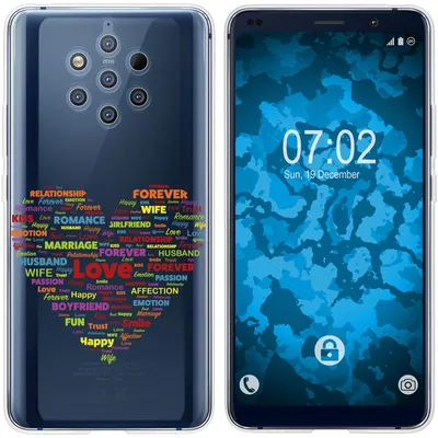 Produktbild von PhoneNatic Case kompatibel mit  Nokia 9 PureView Silikon-Hülle pride Herz M5