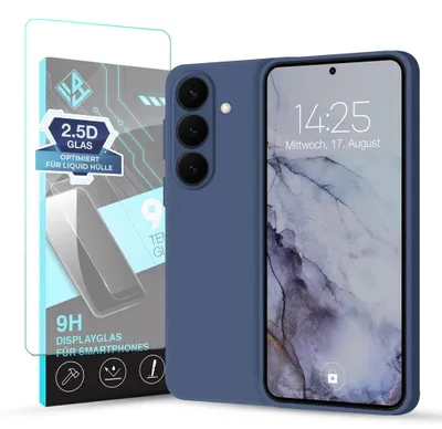Produktbild von Hülle für Samsung Galaxy S26 FE mit 9H Displayglas Displayschutz Case Cover Bumper Smartphone Softgrip Schutzhülle Farbe: Lavendelblau