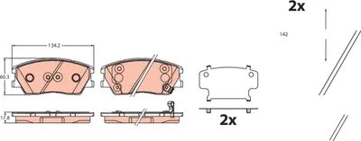 Produktbild von TRW Bremsbeläge Satz Vorne für KIA Soul III (SK3) GDB2459