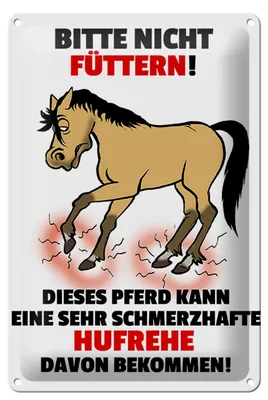 Produktbild von Blechschild Pferd 20x30cm Bitte nicht füttern Hufrehe