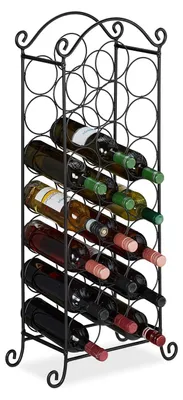 Obrázek produktu pro TRANKIELO® - Kovový stojan na víno, černý - Pro 21 lahví - Elegantní design - Robustní a úsporný