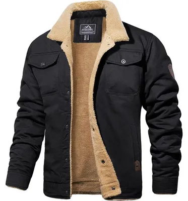 Produktbild von Herren Winterjacke Fleece gefüttert winddicht Stehkragen Schwarz Größe M