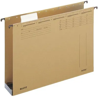 Image de Leitz 1941-00-00 15er Hängesammler ALPHA®, Seitenbegrenzung, Kunststoffboden 60mm, Natronkarton, naturbraun