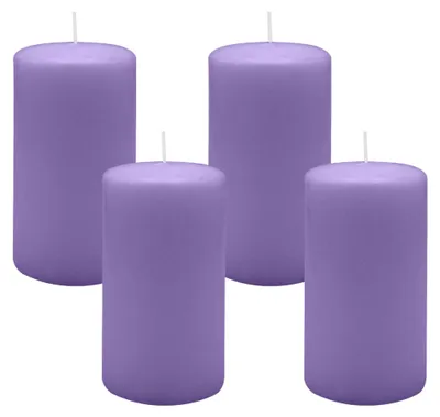 Produktbild von 4er Set Stumpenkerzen/Adventskranzkerzen Veilchen Ø 70 x 130 mm