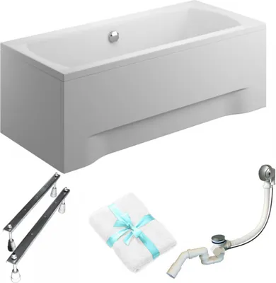 Produktbild von Aqua For You | Polimat Ines Badewanne - 180x80cm - Antibakterielle Beschichtung - Acryl - - mit Verkleidung