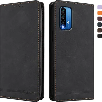 Image de Etui pour Xiaomi Poco M3/Redmi 9T, étui rétro en cuirPolyuréthaneavec support et fentes pour cartes de crédit Noir