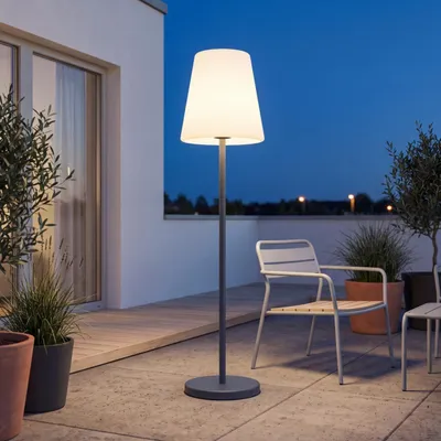 Produktbild von LED Außenlampe Solar kabellos mit Farbwechsel RGBCCT Dimmer Fernbedienung 119 cm IP65 Outdoor Stehleuchte außen Balkon Terrasse Garten