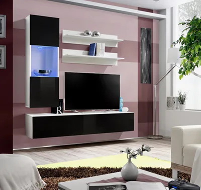 Zdjęcie produktu dla Luksusowa drewniana meblościanka designerskie meble komplet 4 szt salon