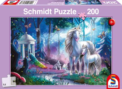 Produktbild von Schmidt 6486 Einhornstute mit Fohlen, 200 Teile Kinderpuzzle