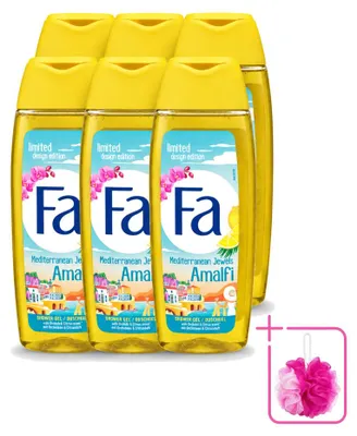 Produktbild von 6 x Fa Douchegel Mediterranean Jewels Amalfi - Orchidee & Citrus - 250 ml - Sparpackung - 6 Stücke