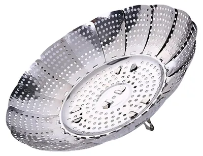 Produktbild von Gemüsekorb aus Edelstahl – Faltbar – Dampfkorb – Ablasslöcher – Tragbar – Flexibles Design – Dampfkorb
