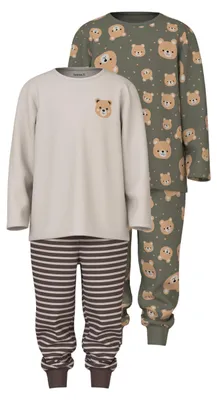 Produktbild von NAME IT Jungen Nmmnightset 2P AOP Noos, Dusty Olive, 110-116 EU