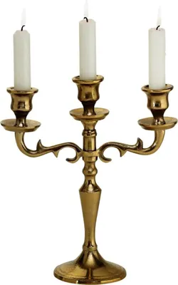 Produktbild von Kerzenleuchter Varas Kerzenständer Metall 3-flammig H 26 cm gold