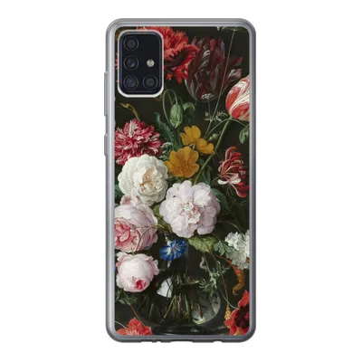 Produktbild von MuchoWow® Handyhülle Schutzhülle Hülle für Samsung Galaxy A52 5G Stilleben mit Blumen in einer Glasvase - Gemälde von Jan Davidsz. de Heem Silikon Softcase Handy Hülle - Umschlag