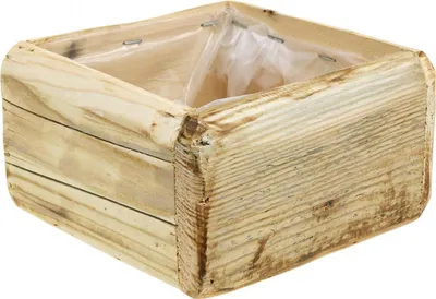Produktbild von Pflanztopf Holz Blumentopf Natur quadratisch 15,5×15,5cm wasserdicht