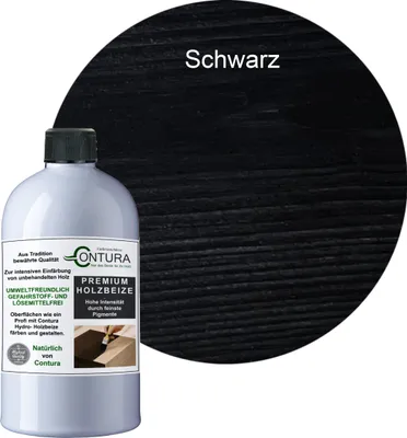Produktbild von Contura 250ml. Holzbeize Wasserbeize Möbel Farbe - Schwarz / Ebenholz