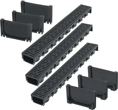 Image de Caniveau de drainage 3 pcs Plastique 3 m