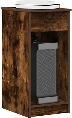 Produktbild von Design Computerschrank mit Schublade Räuchereiche 35x45x77 cm, Schreibtische 2024 Neu