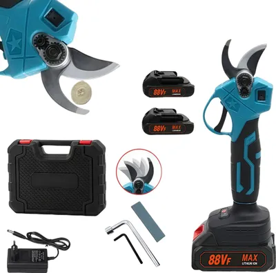 Produktbild von Akku-Gartenschere, 21-Volt-Akku-Elektro-Gartenschere,30mm Schnittdurchmesser,leistungsstarker Baum-Bonsai-Schnitt, Astschneider, 2 Batterien
