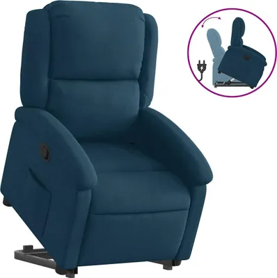 Image de vidaXL Fauteuil relax releveur bleu velours