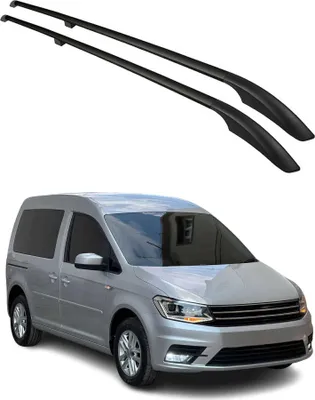 Image de Barres de toit longitudinales pour VW Caddy 2015-2020 L1 Alu Noir