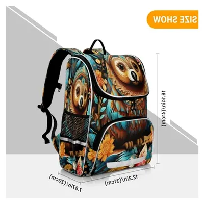 Produktbild von Büchertasche mit Blumenmuster, Rucksack für Studenten, große Tasche für Mädchen und Jungen