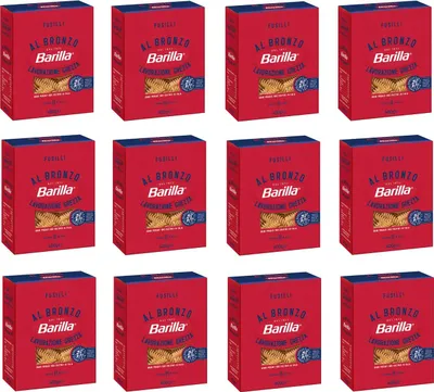 Produktbild von 12x Barilla Fusilli al Bronzo Bronze Gezogene Pasta 400g Rohe Verarbeitungsmethode